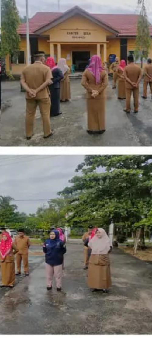 Apel Senin Pagi Dipimpin Pejabat Kepala  Desa Sukamaju